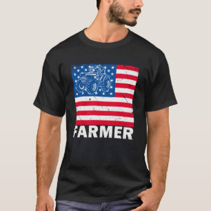 T-shirt Tracteur américain Ferme patriotique États-Unis Dr