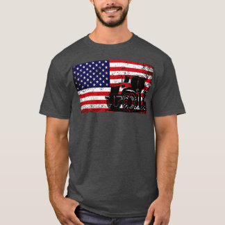 T-shirt Tracteur American Flag patriotique vintage agricul