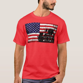 T-shirt Tracteur American Flag patriotique vintage agricul