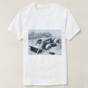 T-Shirt - Tracteur bleu Vintage "Snowed In"