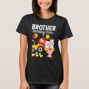 T-shirt Tracteur Brother Birthday Crew Barnyard Farm Anima