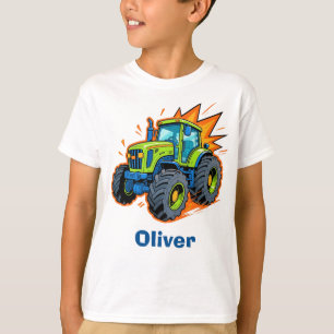 T-shirt Tracteur de ferme vert cool
