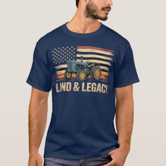T-shirt Tracteur Drapeau Américain Patrimoine Agriculture