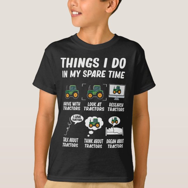 T-shirt Tracteur Garçon amusant Tracteurs agricoles (Devant)