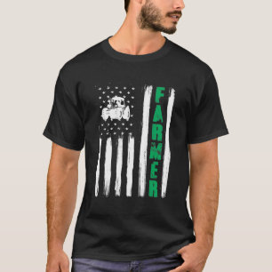 T-shirt Tracteur paysan du drapeau américain Patriotique 