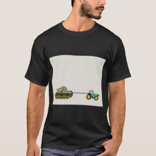 T-shirt Tracteur tirant un char, je suis avec l'Ukraine. T