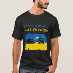 T-shirt Tracteur ukrainien tire un char russe Mème drôle 