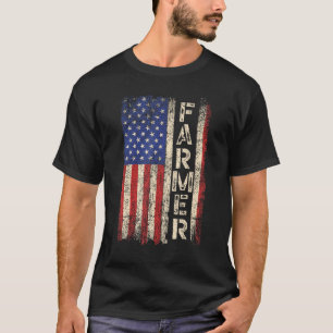 T-shirt Tracteurs agricoles USA Drapeau américain Patrioti