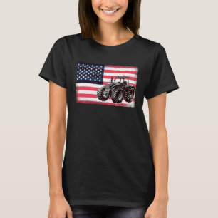 T-shirt Tracteurs de camion agricole États-Unis Drapeau am