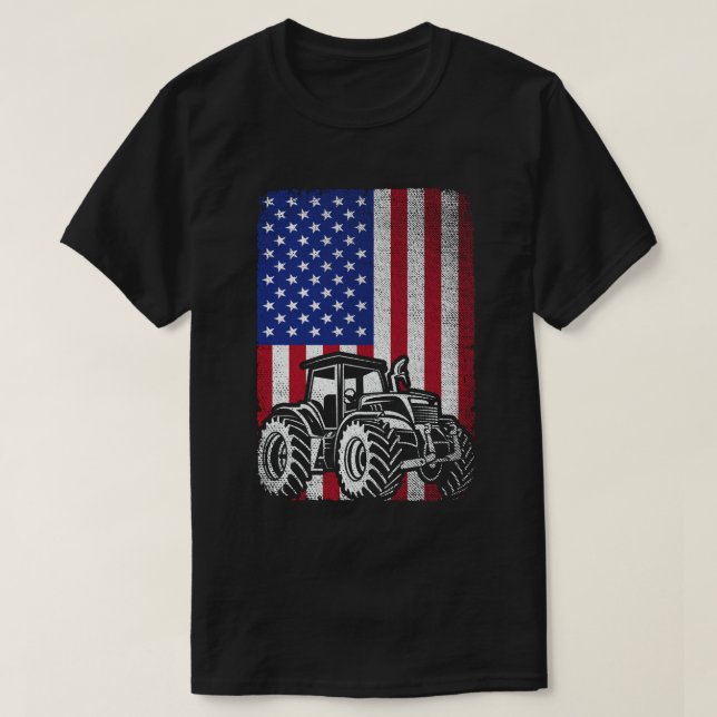 T-shirt Tracteurs Fermier Drapeau américain Agriculture pa (Design devant)