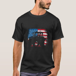 T-shirt Tractor USA Drapeau design pour Patriotic Farmer