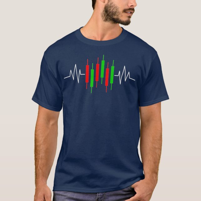 T-shirt Trader Stock Heartbeat Forex Crypto Trader (Devant)