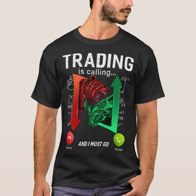 T-shirt Trading appelle Stock Markets Day Trader Bull M (Devant)