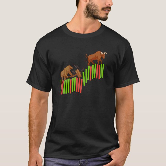 T-shirt Trading Stock Marché Trader Bull Vs Bear I (Devant)