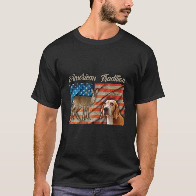 T-shirt Tradition américaine Chasse au cerf Chasse au chie (Devant)
