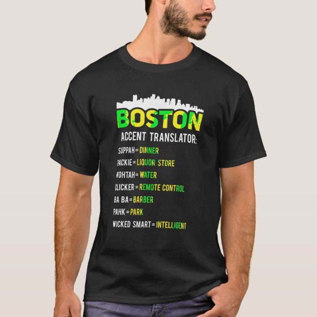 T-shirt Traducteur Boston Funny Boston Slang Bostonian Acc (Devant)