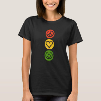 T-shirt Traffic light with peace love and happiness signs