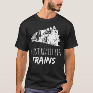T-shirt Train Amateur Locomotive J'Aime Vraiment Tra