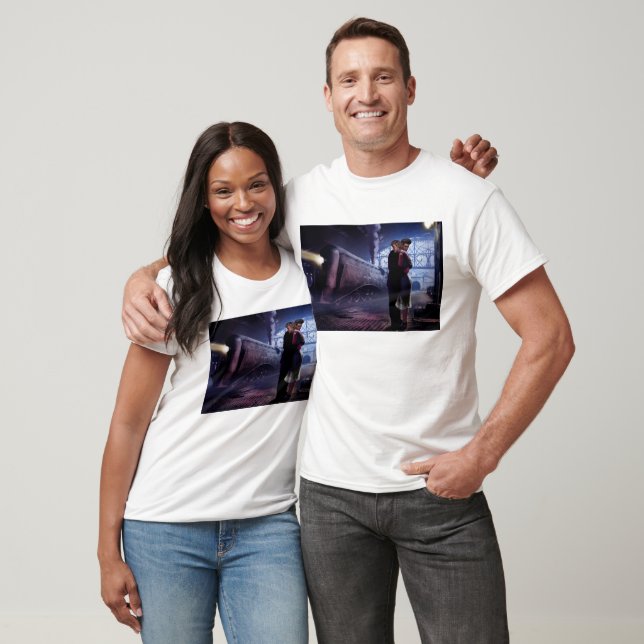 T-shirt Train bleu (Unisexe)