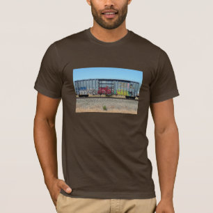 T-shirt Train bleu de graffiti