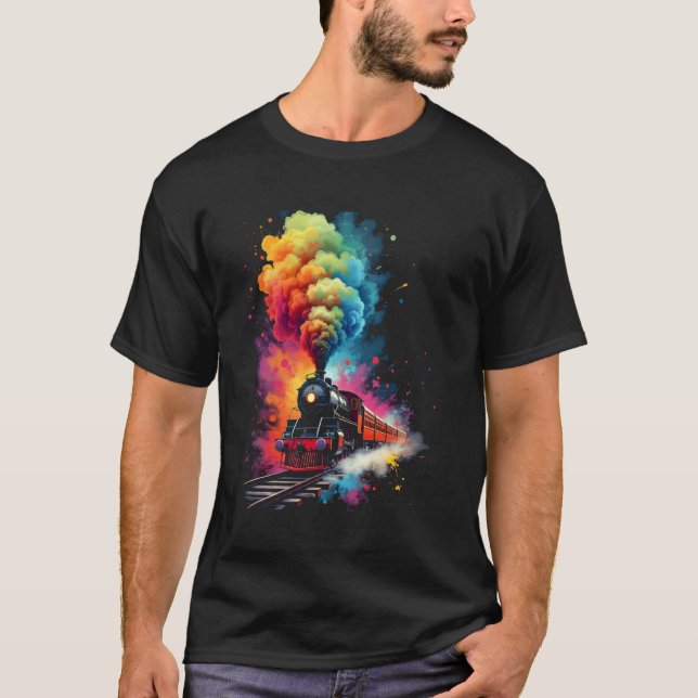 T-shirt Train coloré (Devant)