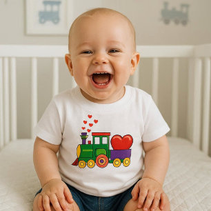 T-Shirt Train de la Saint-Valentin pour bébé garço