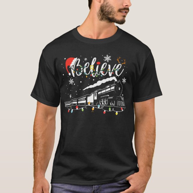 T-shirt Train de Noël Croire Express polaire Xm (Devant)
