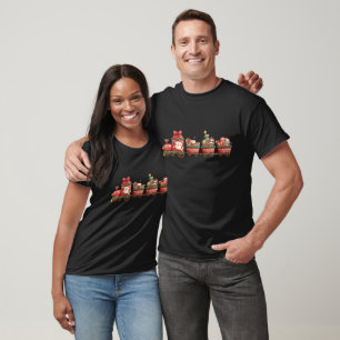 T-shirt Train de Noël Vintage avec jouets