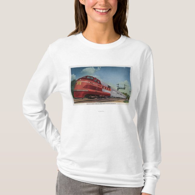 T-shirt Train de RocketStreamlined d'île de roche (Devant)