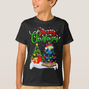 T-shirt Train drôle amateur de Noël Éclairage Santa Train 