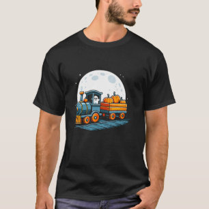 T-shirt Train Halloween Drôle Citrouille fantôme pour les