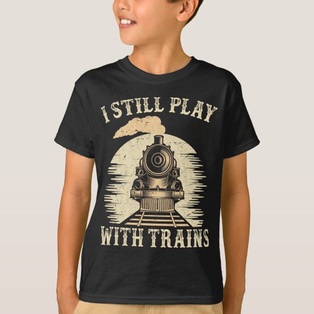 T-shirt Train Humour Locomotive Trainspotter Railroad (Devant)