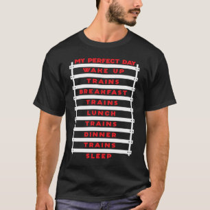 T-shirt Train Modèle de jour parfait Locomotive Railway