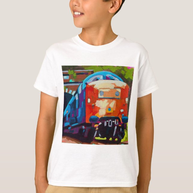 T-shirt Train Painting - Gift for Train Enthusiasts (Devant)