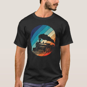 T-shirt Train Railroad Vintage Rétro Locomotive vieux modè