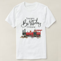 Train Rouge Joyeux Anniversaire "Votre Nom"