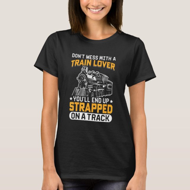 T-shirt Train Station  Graphic Saying With Train 1 (Devant)