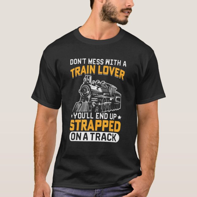 T-shirt Train Station  Graphic Saying With Train 1 (Devant)