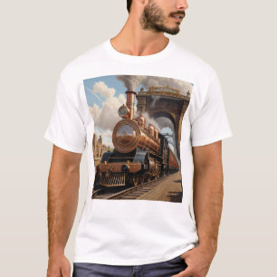 T-shirt Train Steampunk au départ de Londres