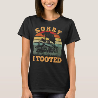 T-shirt Train vintage Désolé d'avoir pris Funny Train Rail