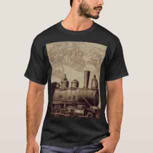 T-shirt Train vintage et vieux chemin de fer