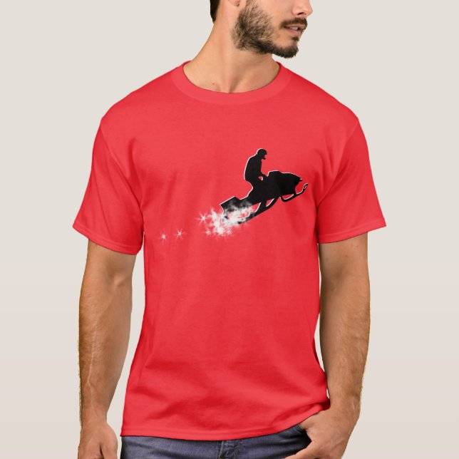 T-shirt traînée snowmobiling de poudre (Devant)