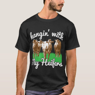 T-shirt Traîner avec mes génisses vache pendue agriculteur