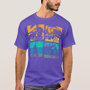 T-shirt Trains vintages vapeur Locomotive Railroad Retro