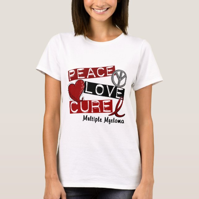 T-shirt TRAITEMENT 1 d'AMOUR de PAIX de myélome multiple (Devant)