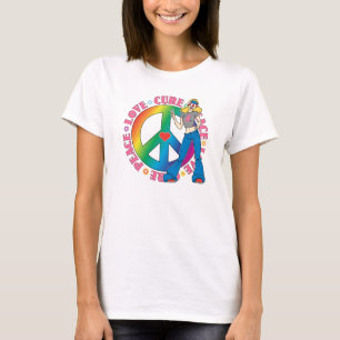 T-shirt Traitement d'amour de paix de cancer du sein