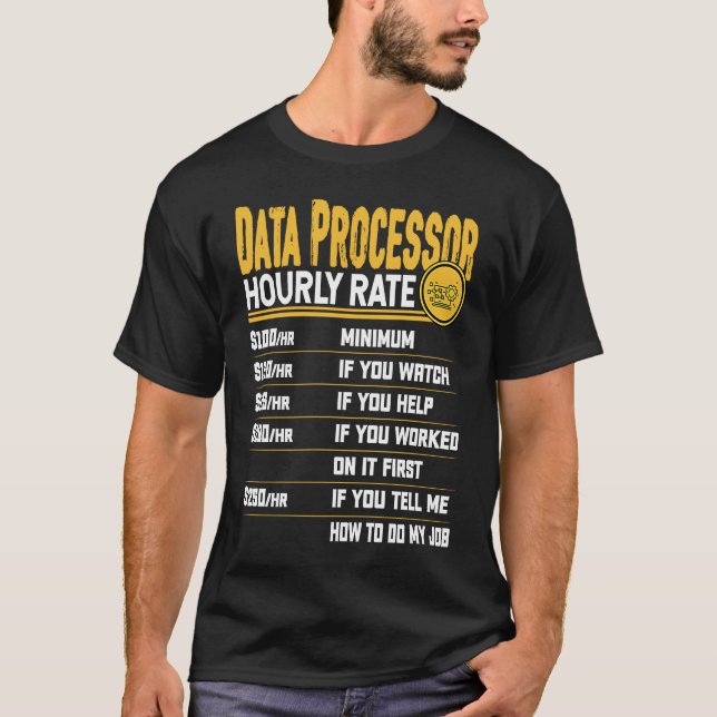 T-shirt Traitement horaire des données du processeur de do (Devant)