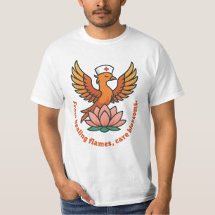 T-shirt Traitement Phoenix-De Flammes De Guérison, Fleurs 