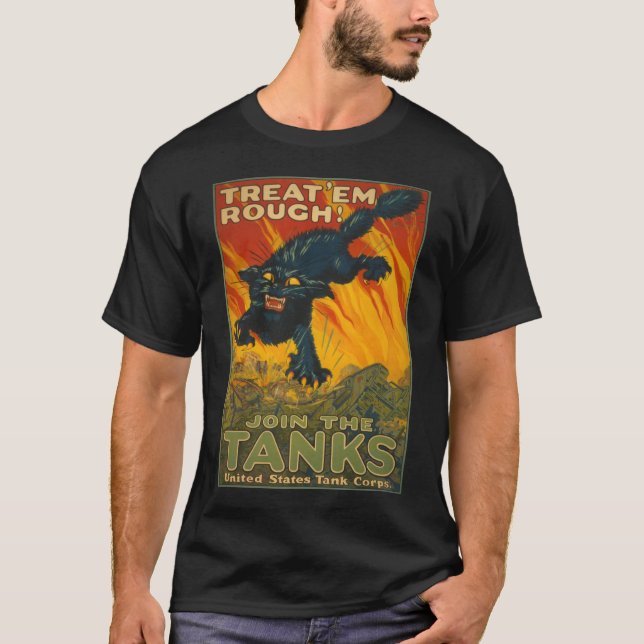 T-shirt Traitez-les rugueux - joignez les réservoirs (Devant)