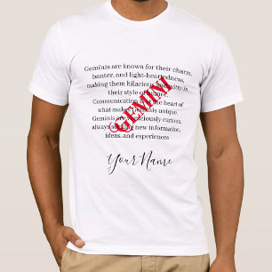 T-shirt Traits Gemini et signe Zodiaque